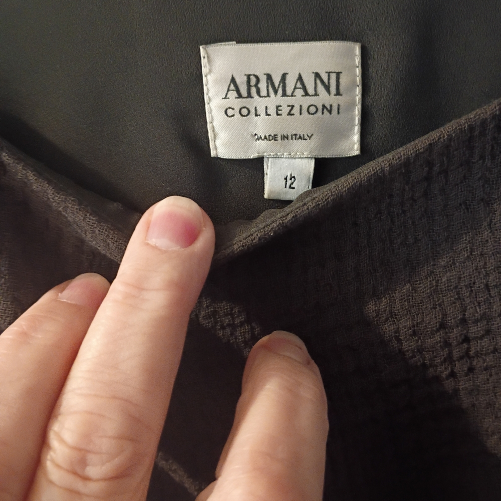Armani Crinkle/Waffle Weave Bateau Shift In Espresso - Picture 2 of 10
